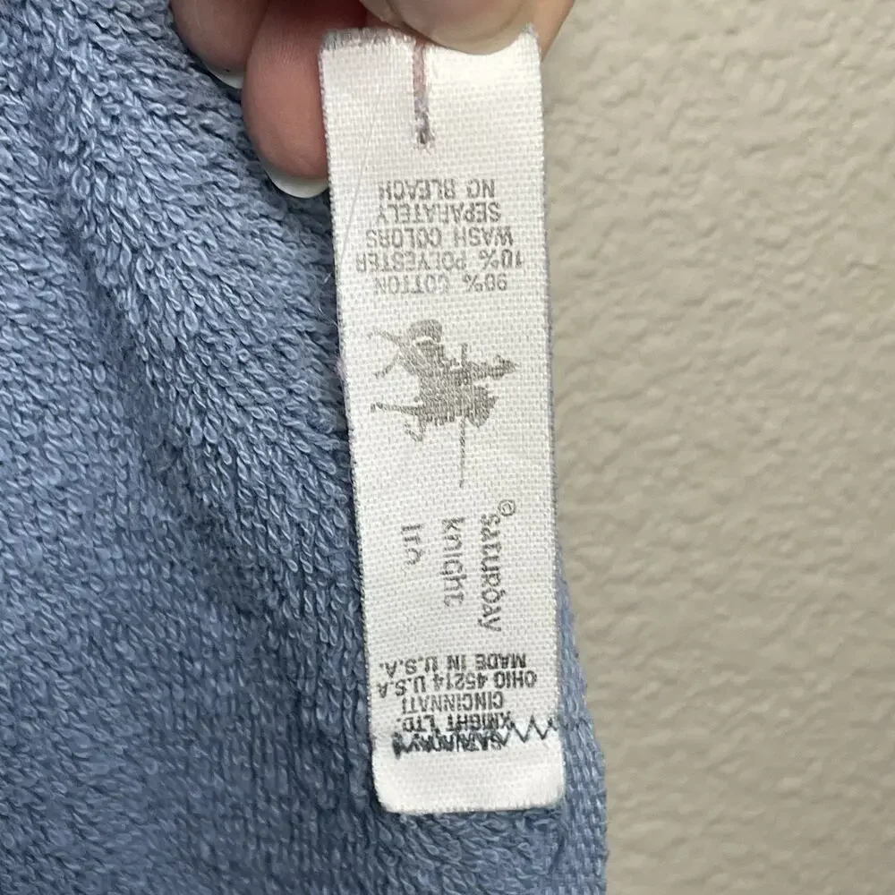 Saturday Knight Ltd Goose Bath Towel Lace Embroidery Blue Cottagecore